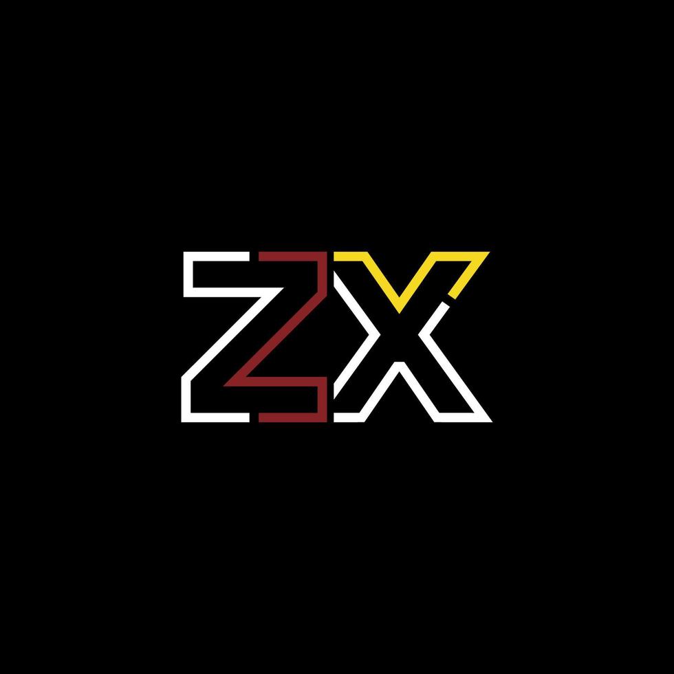 Abstract letter ZX logo design with line connection for technology and digital business company. vector