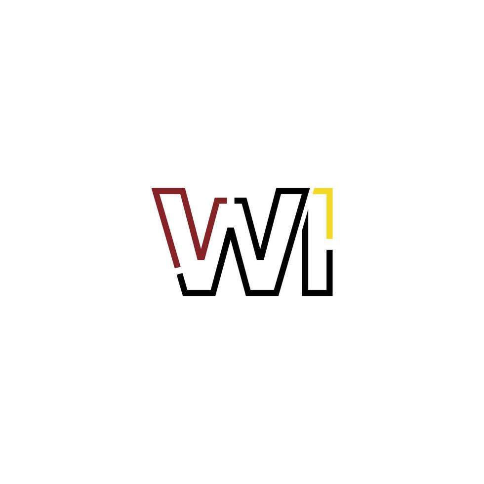 Abstract letter WI logo design with line connection for technology and digital business company. vector