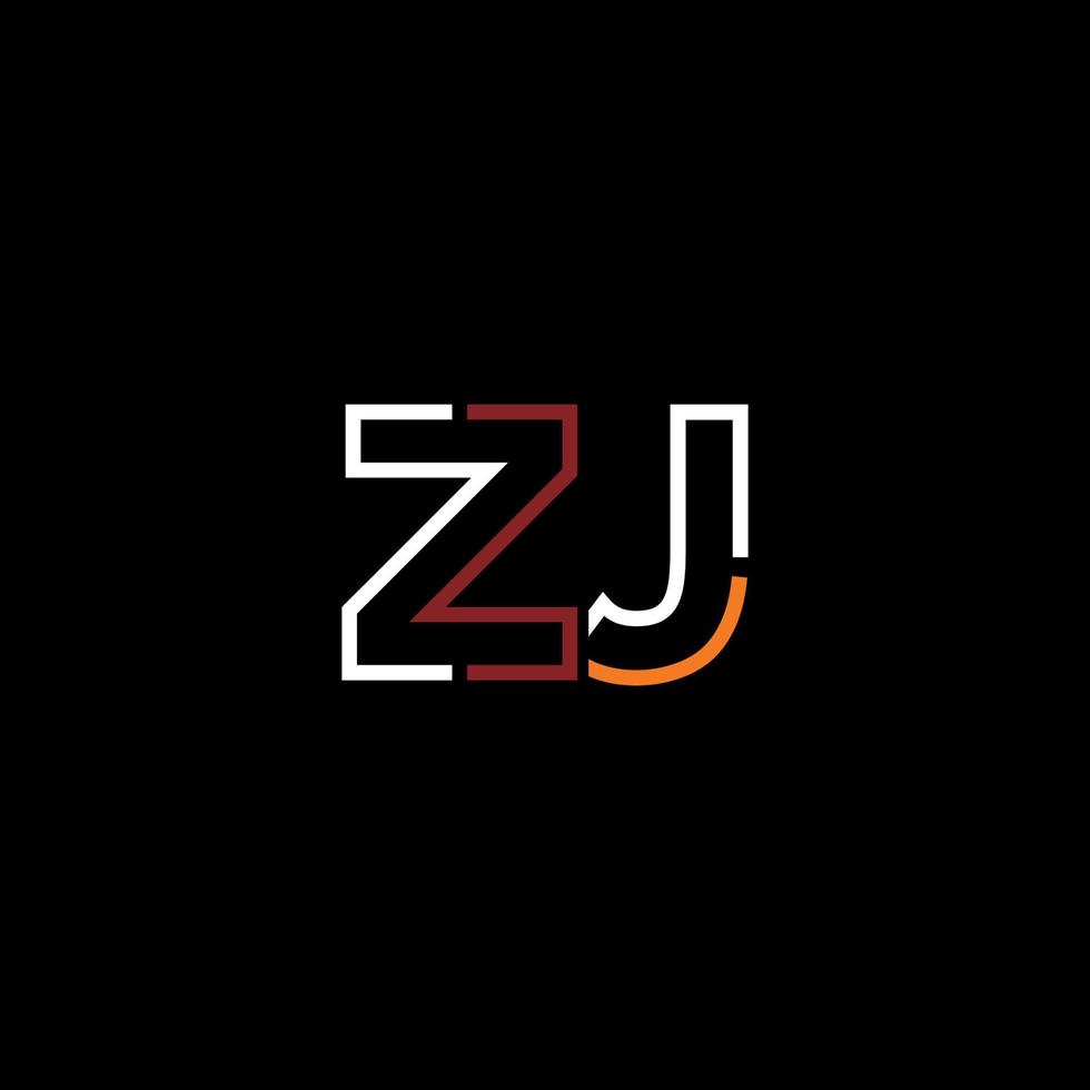 Abstract letter ZJ logo design with line connection for technology and digital business company. vector
