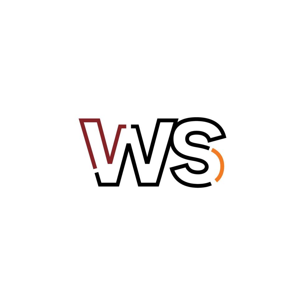 Abstract letter WS logo design with line connection for technology and digital business company. vector