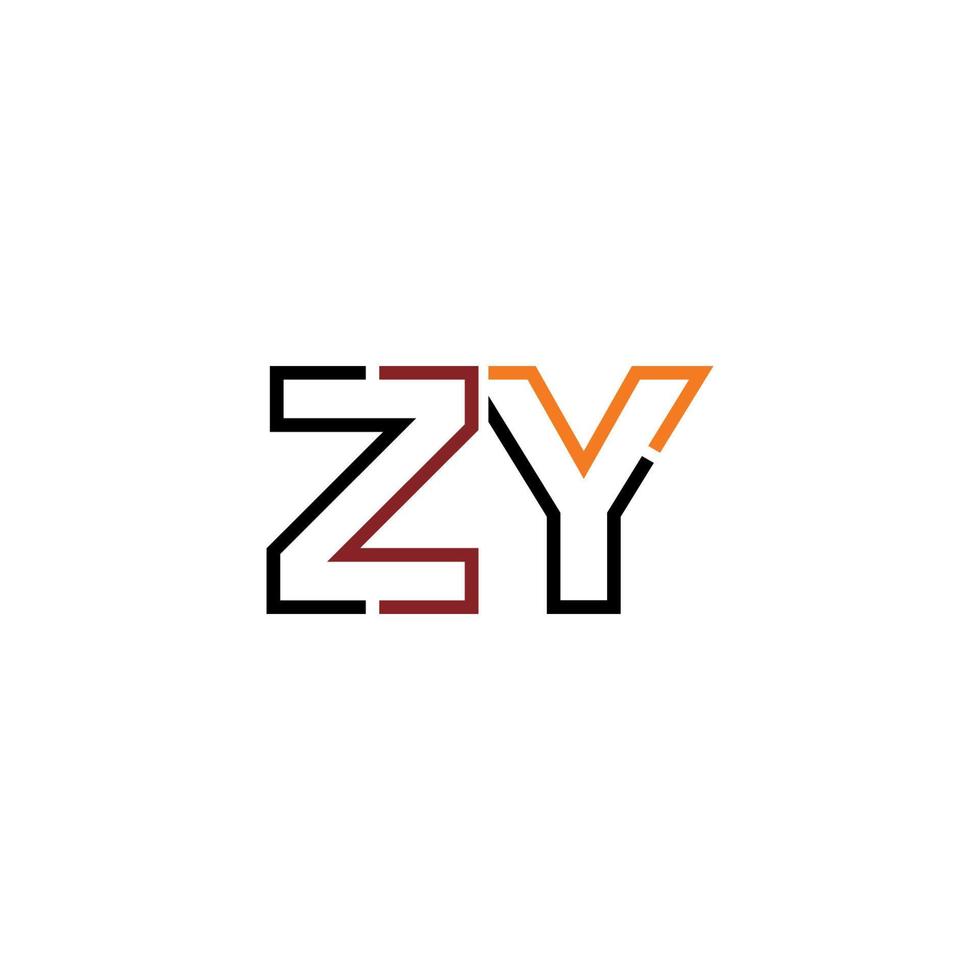 Abstract letter ZY logo design with line connection for technology and digital business company. vector
