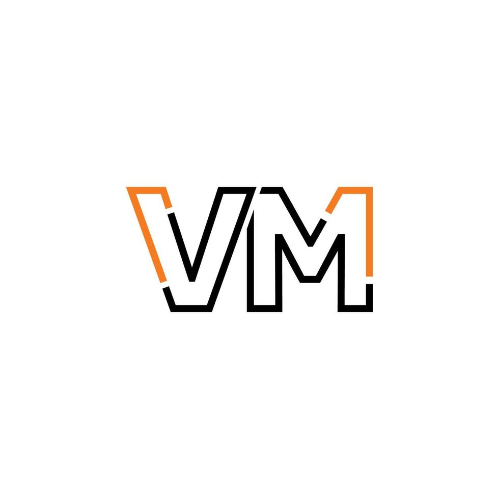 resumen letra vm logo diseño con línea conexión para tecnología y digital negocio compañía. vector