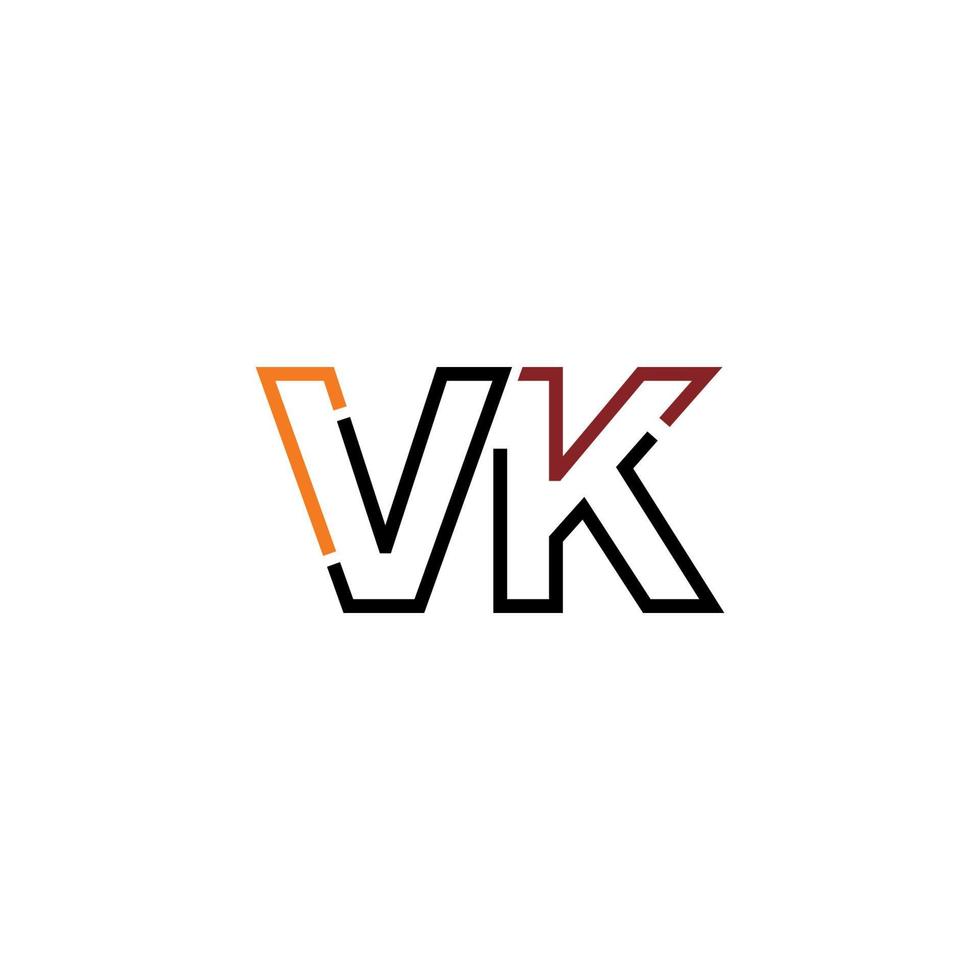 resumen letra vk logo diseño con línea conexión para tecnología y digital negocio compañía. vector