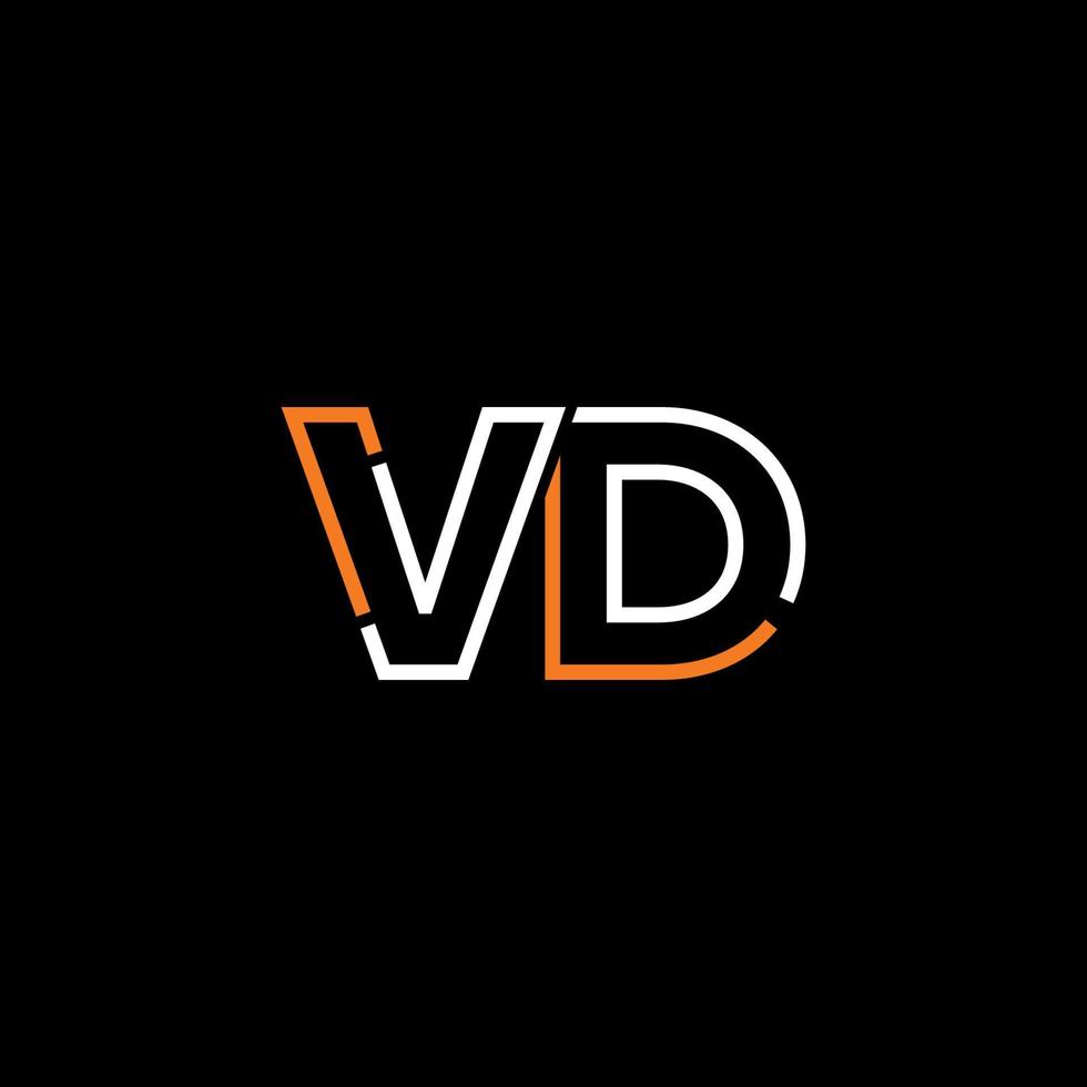 Abstract letter VD logo design with line connection for technology and digital business company. vector