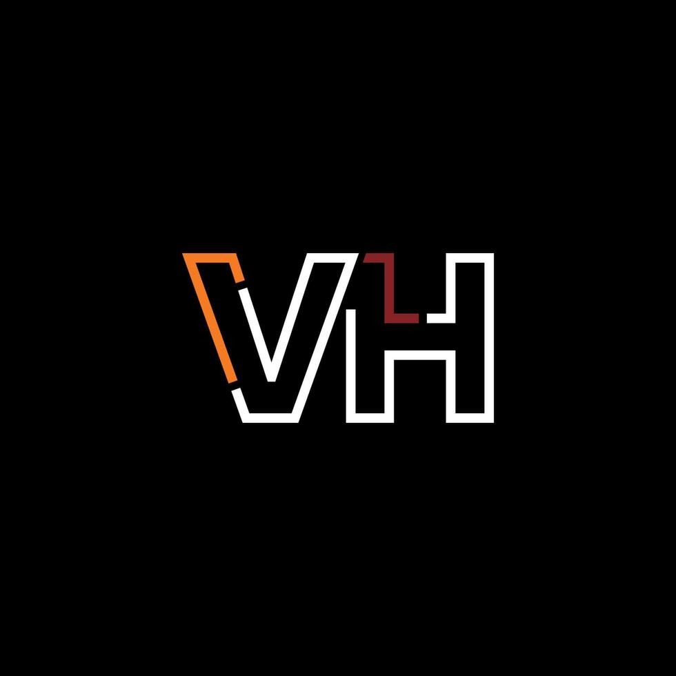 Abstract letter VH logo design with line connection for technology and digital business company. vector