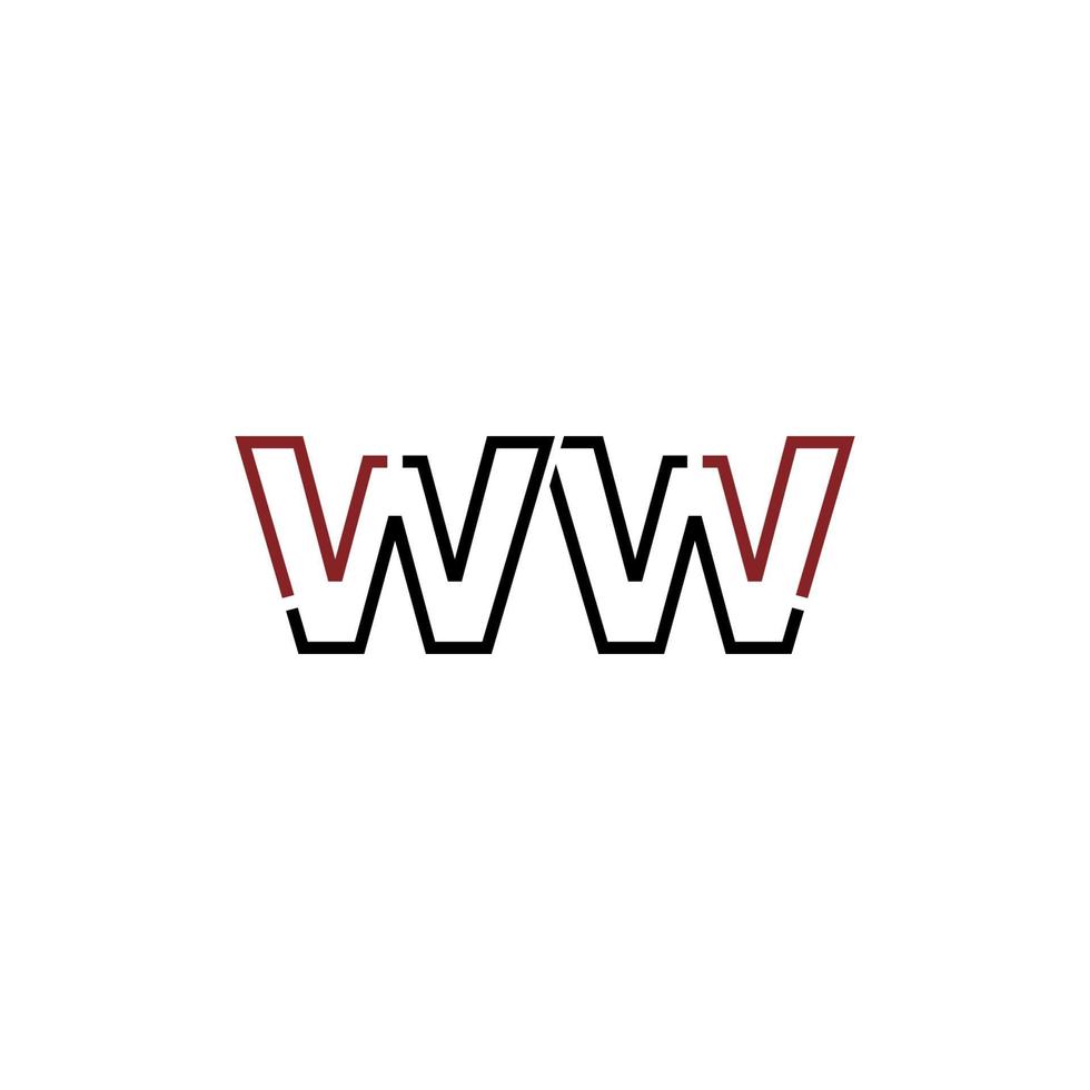 Abstract letter WW logo design with line connection for technology and digital business company. vector