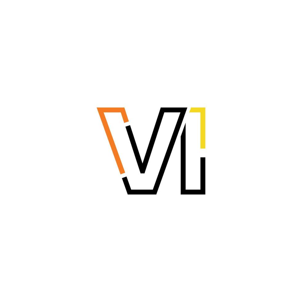 Abstract letter VI logo design with line connection for technology and digital business company. vector