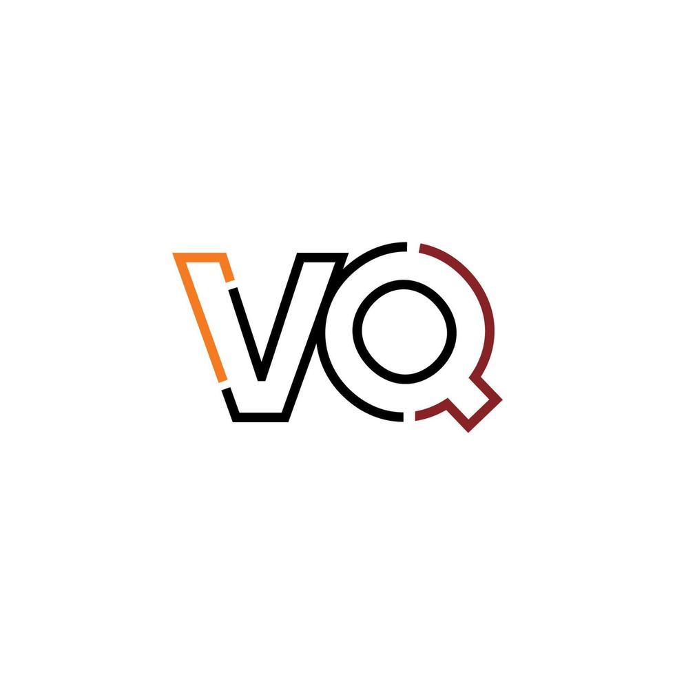 Abstract letter VQ logo design with line connection for technology and digital business company. vector