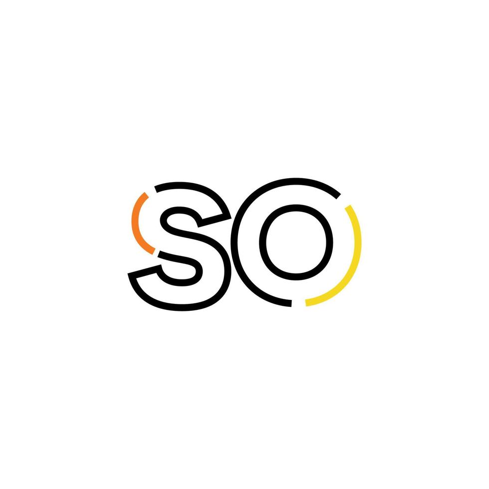 Abstract letter SO logo design with line connection for technology and digital business company. vector