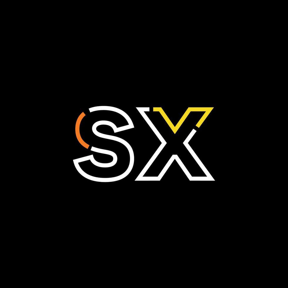 Abstract letter SX logo design with line connection for technology and digital business company. vector