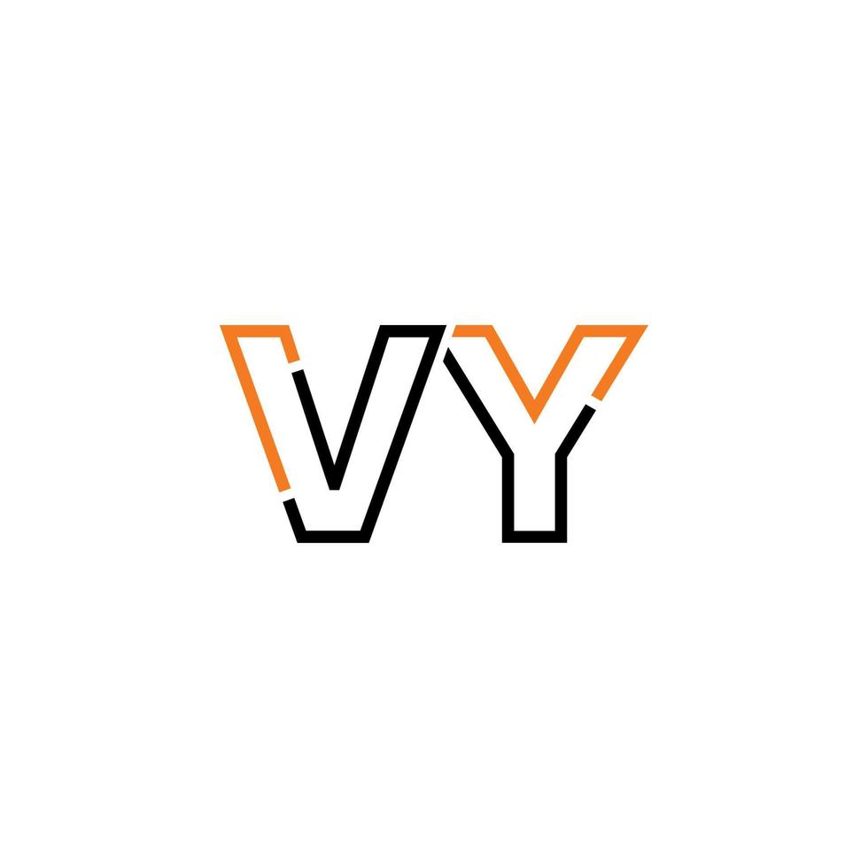 Abstract letter VY logo design with line connection for technology and digital business company. vector