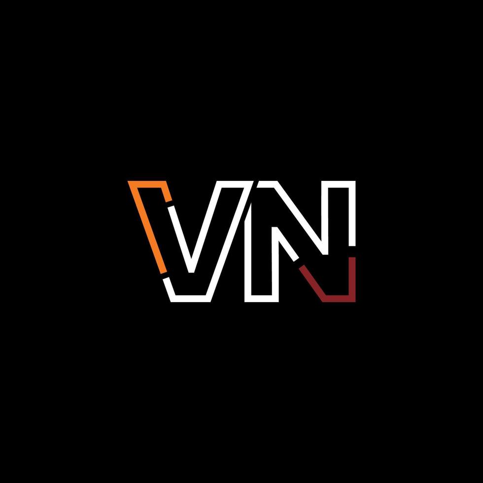 Abstract letter VN logo design with line connection for technology and digital business company. vector