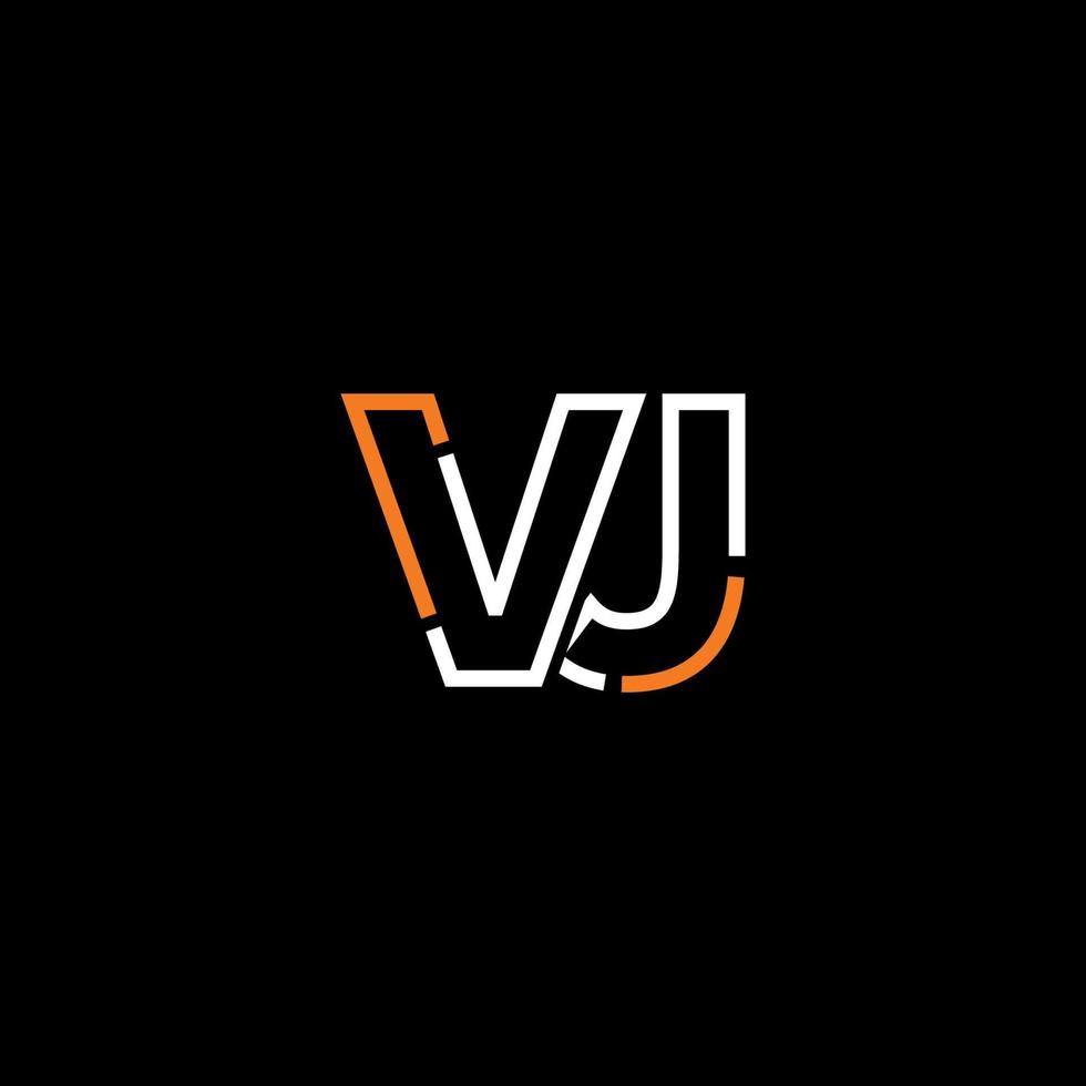 Abstract letter VJ logo design with line connection for technology and digital business company. vector