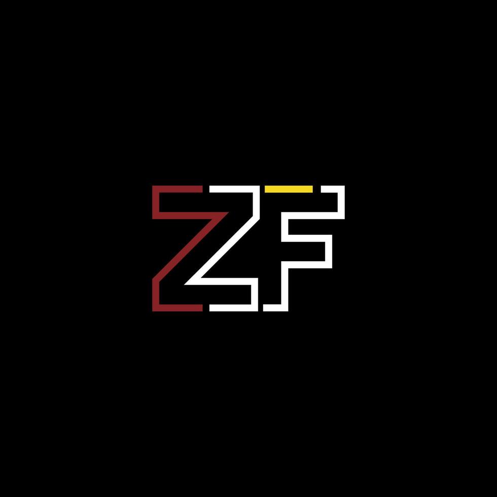 Abstract letter ZF logo design with line connection for technology and digital business company. vector