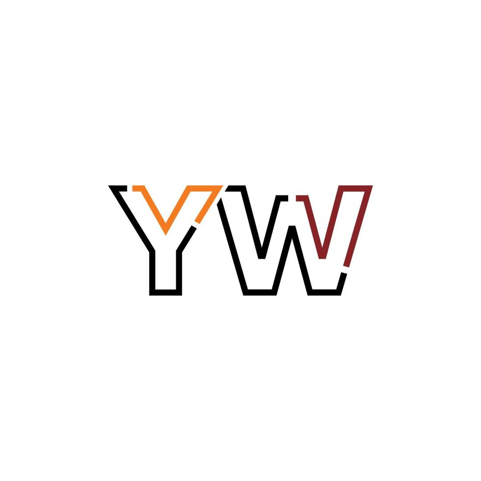 Abstract letter YW logo design with line connection for technology and digital business company. vector