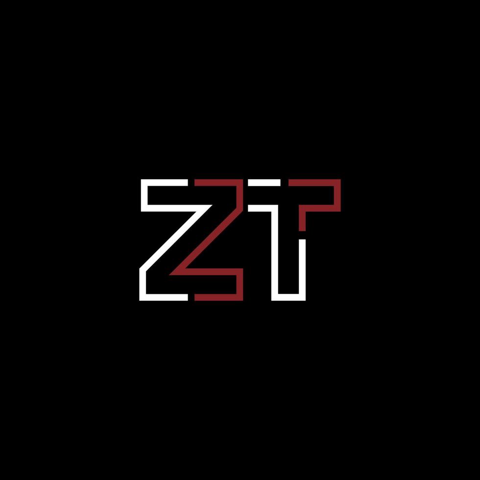 Abstract letter ZT logo design with line connection for technology and digital business company. vector