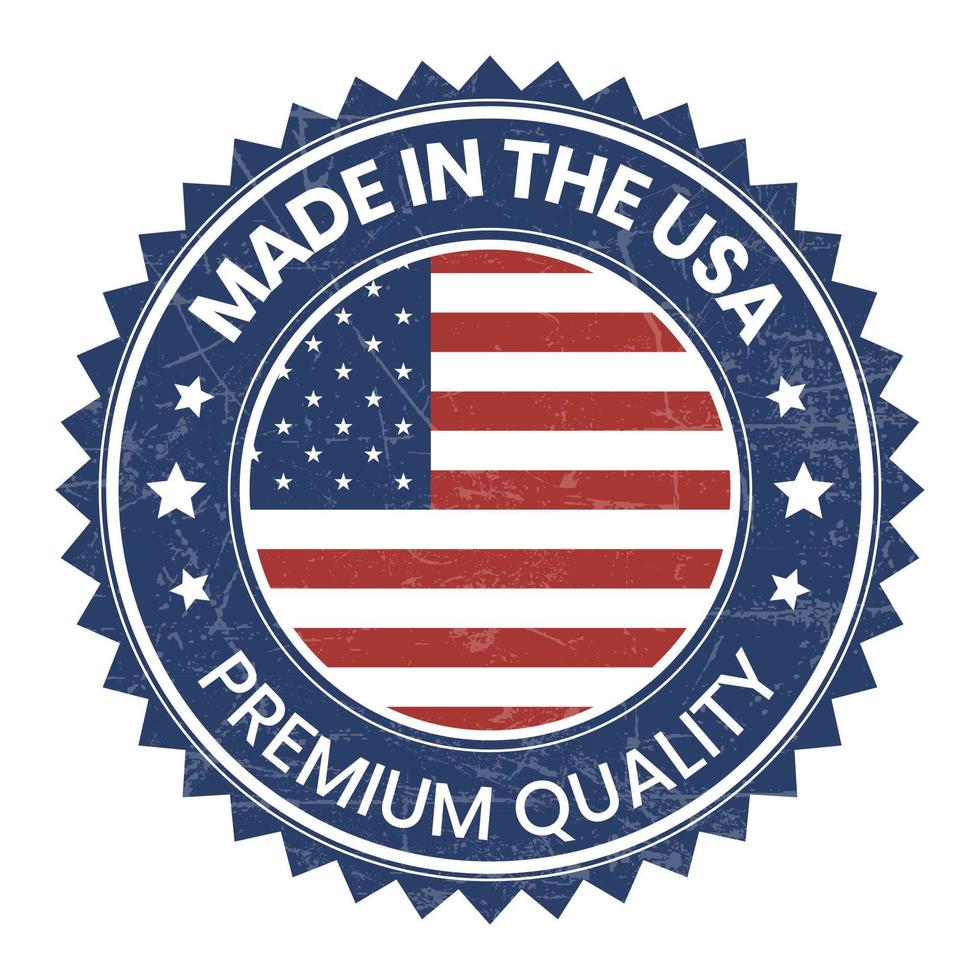 made in usa badge, made in the usa emblem, american flag, made in usa seal, icons, label, stamp, sticker, star vector illustration design for business and sale with grunge texture