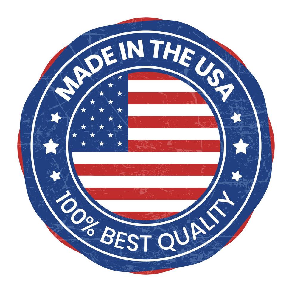 made in usa badge, made in the usa emblem, american flag, made in usa seal, icons, label, stamp, sticker, star vector illustration design for business and sale with grunge texture