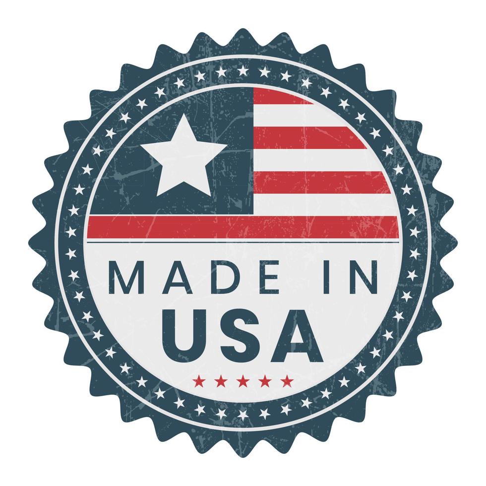 made in usa badge, made in the usa emblem, american flag, made in usa seal, icons, label, stamp, sticker, star vector illustration design for business and sale with grunge texture