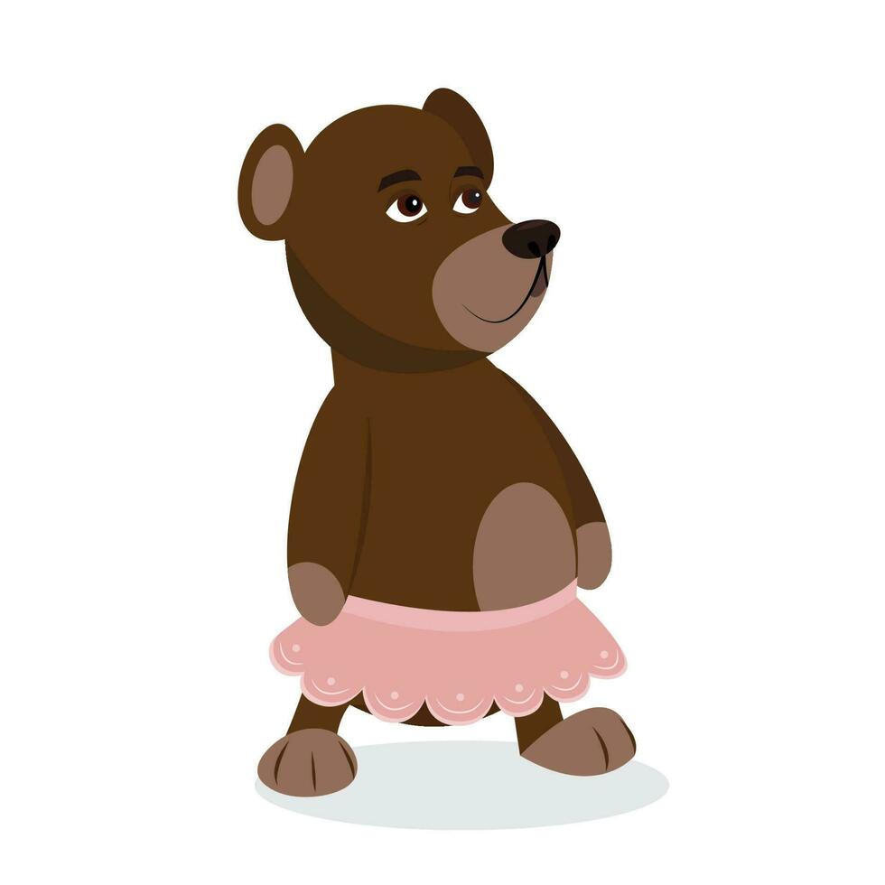 bailando oso en un tutu dibujos animados personaje vector ilustración gráfico