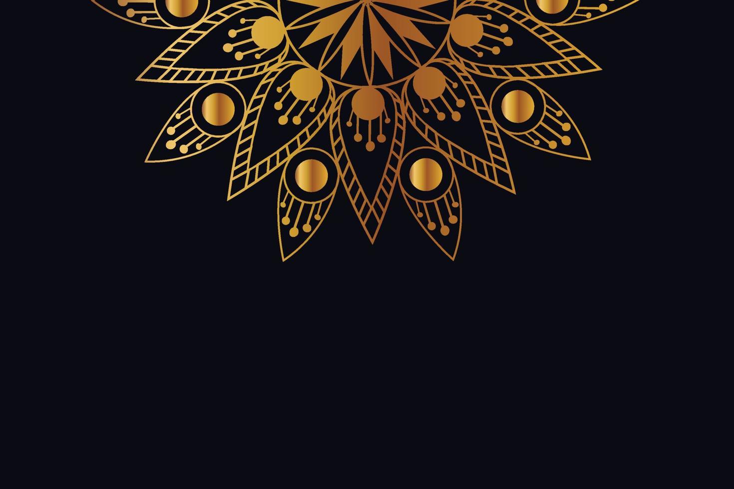 Golden mandala with black background. Seamless mandala pattern with black background. vector