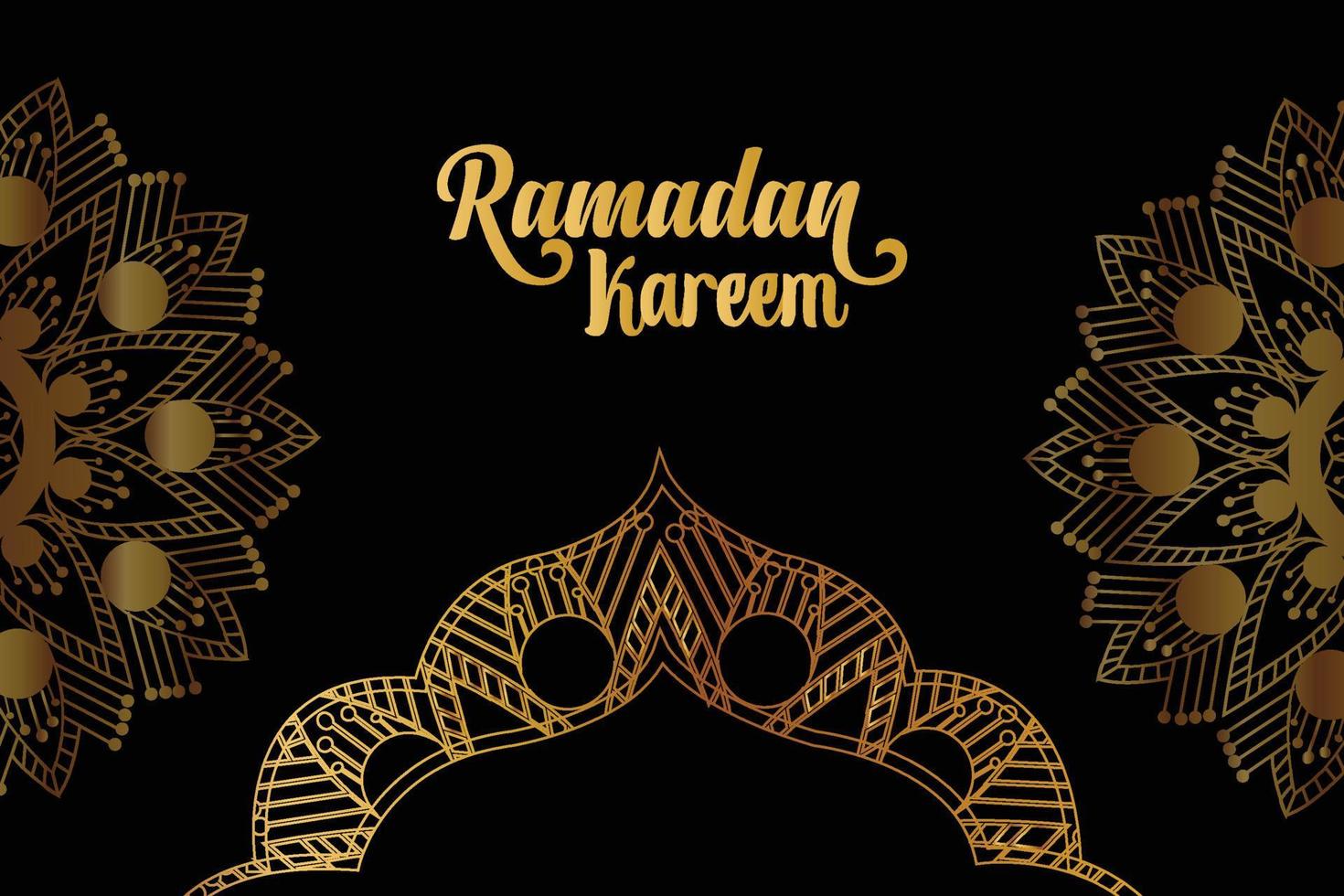 Ramadan Kareem background in luxury style. Luxury golden arabesque style mandala pattern background .Vector illustration. vector