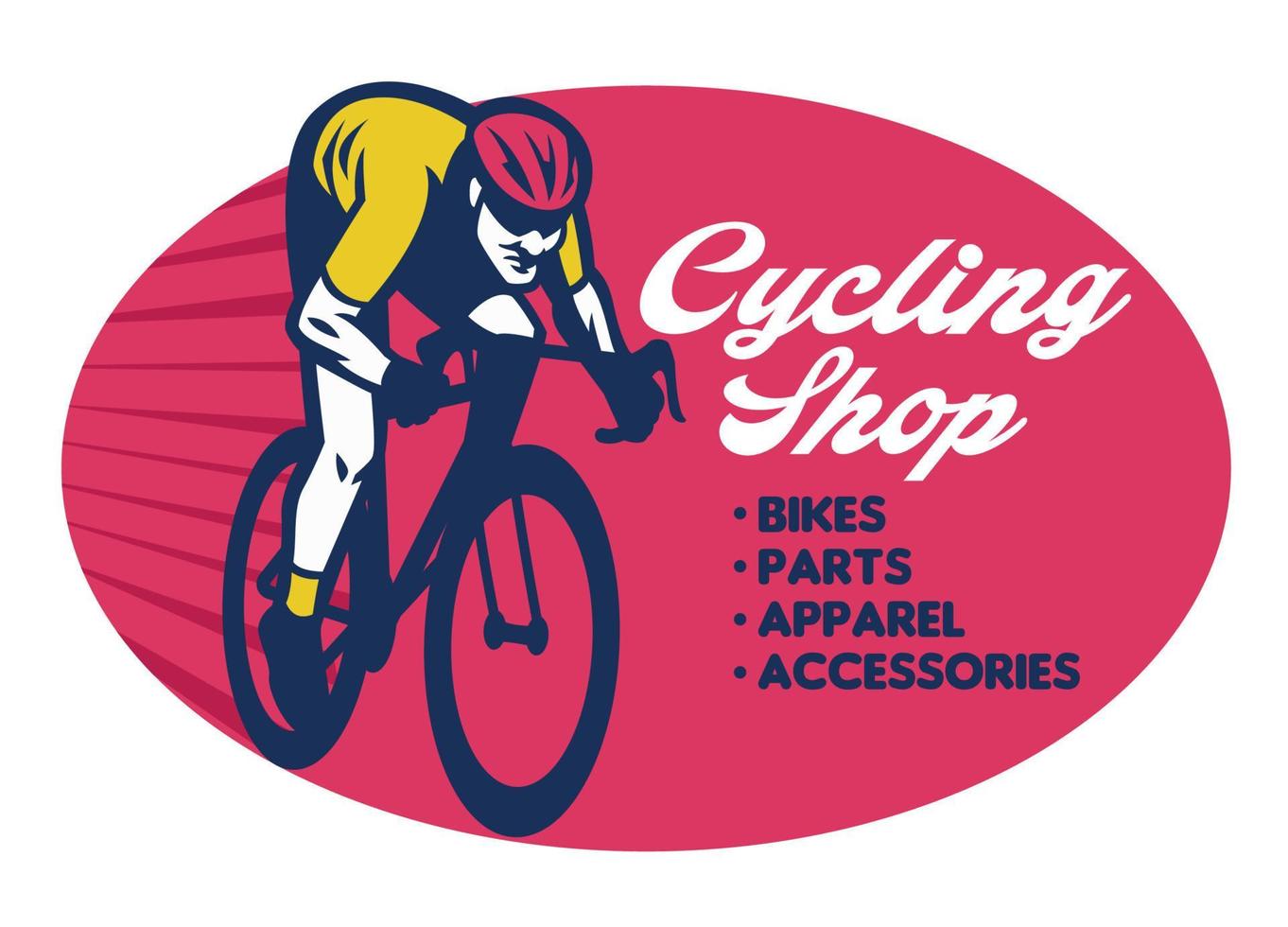 cycling shop badge design vector