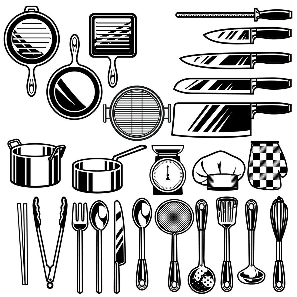 kitchen ware collection set vector