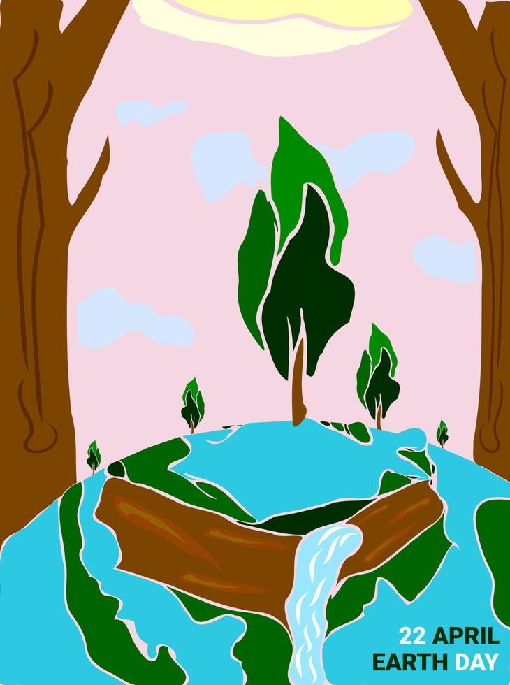 Nature earth day 22 April vector