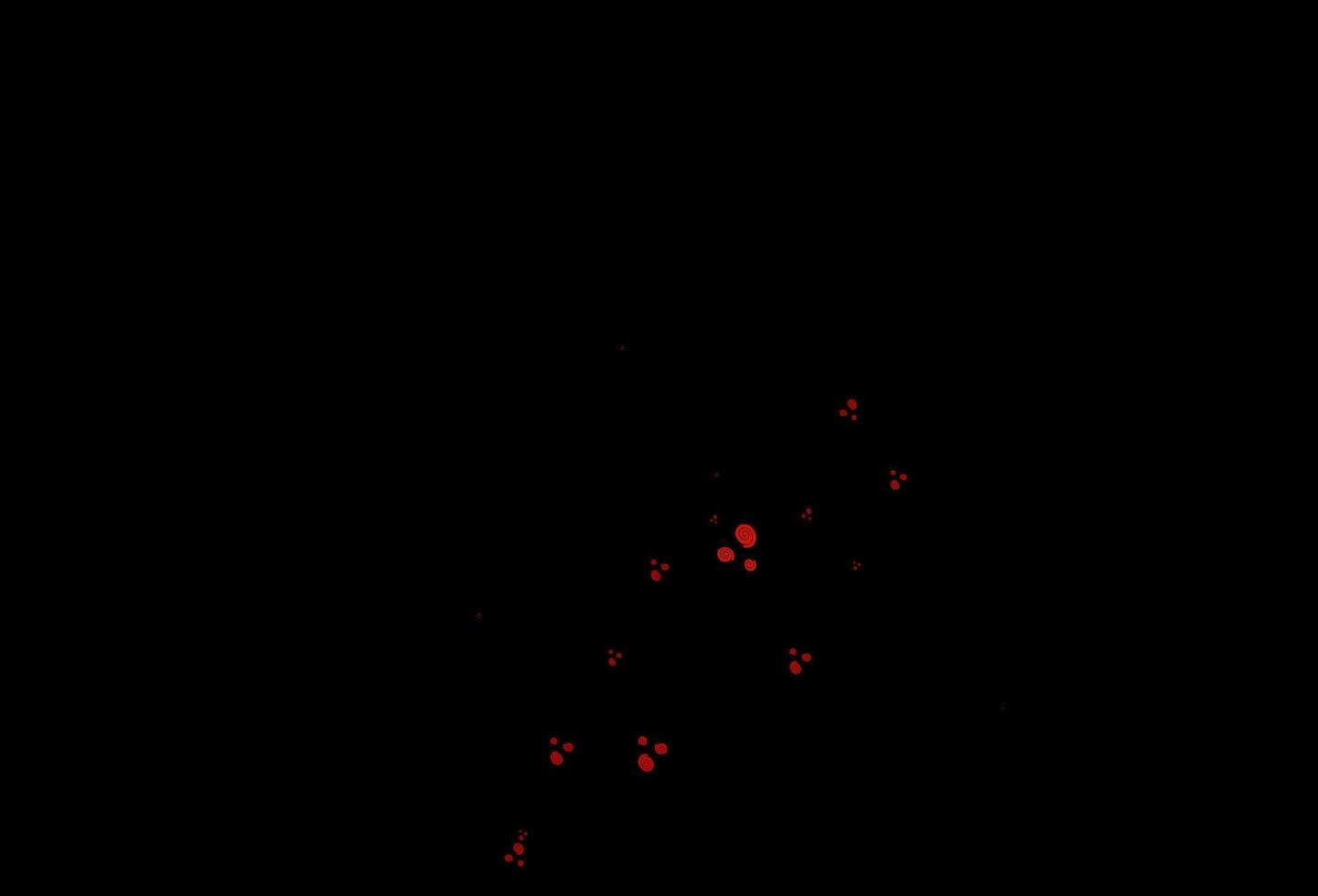 Dark Red vector background with lamp shapes.