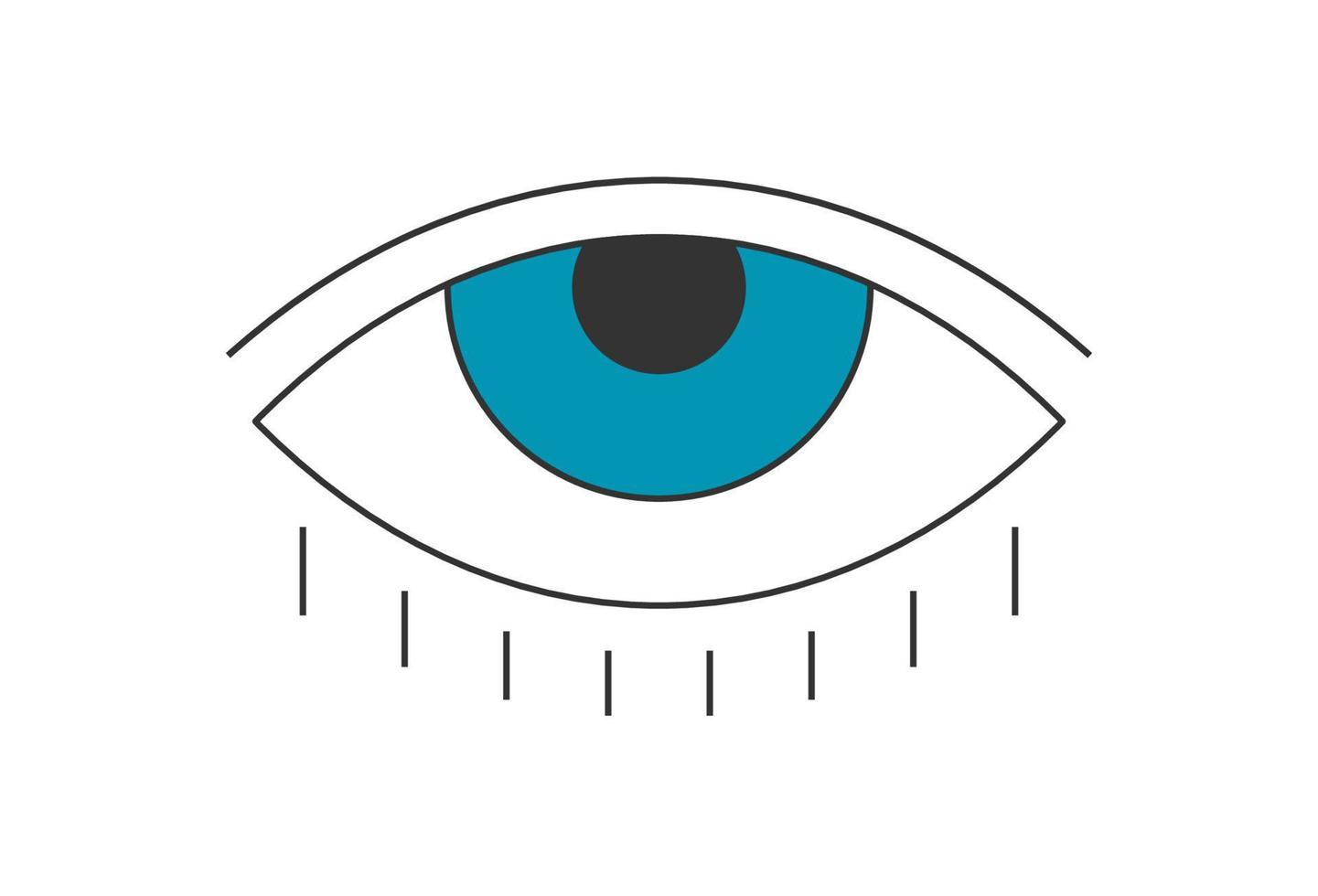Retro boho open blue eye. Psychedelic groovy hippie style badge. Vintage hippy crazy esoteric pupil sticker design. Abstract 60s, 70s, 80s trendy y2k vector eps illustration