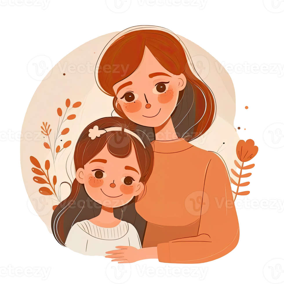 Mother and Daughter Cartoon png