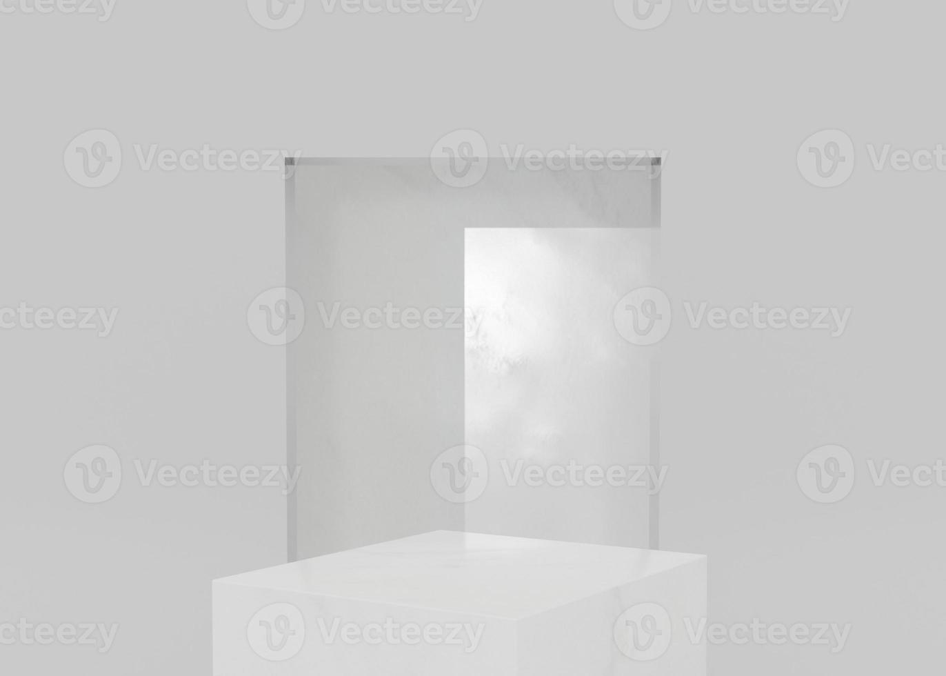 3D Rendering products minimal podium on white platform photo