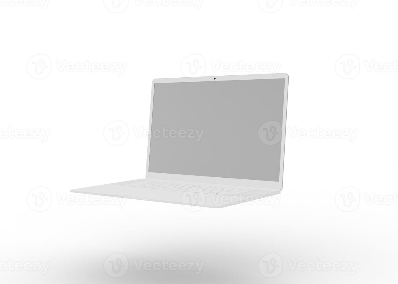 3D Rendering realistic laptop mockup with blank screen isolated photo