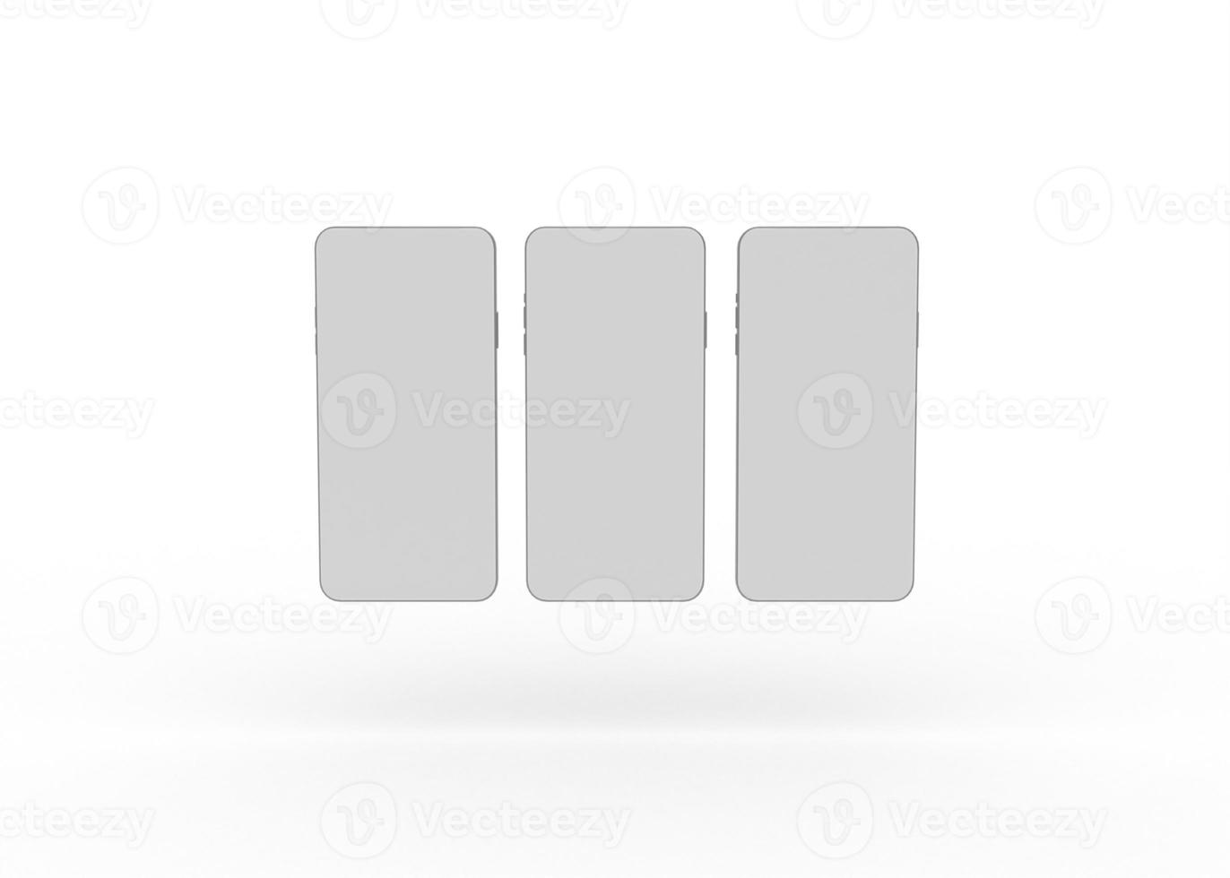 3D Rendering screen mockup with mobile app presentation photo