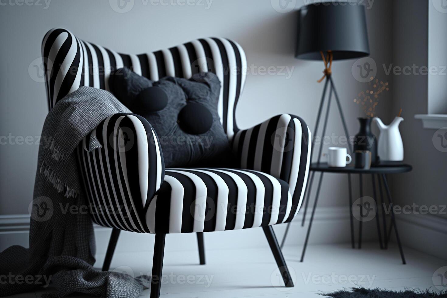 Modern black and white cheap chair