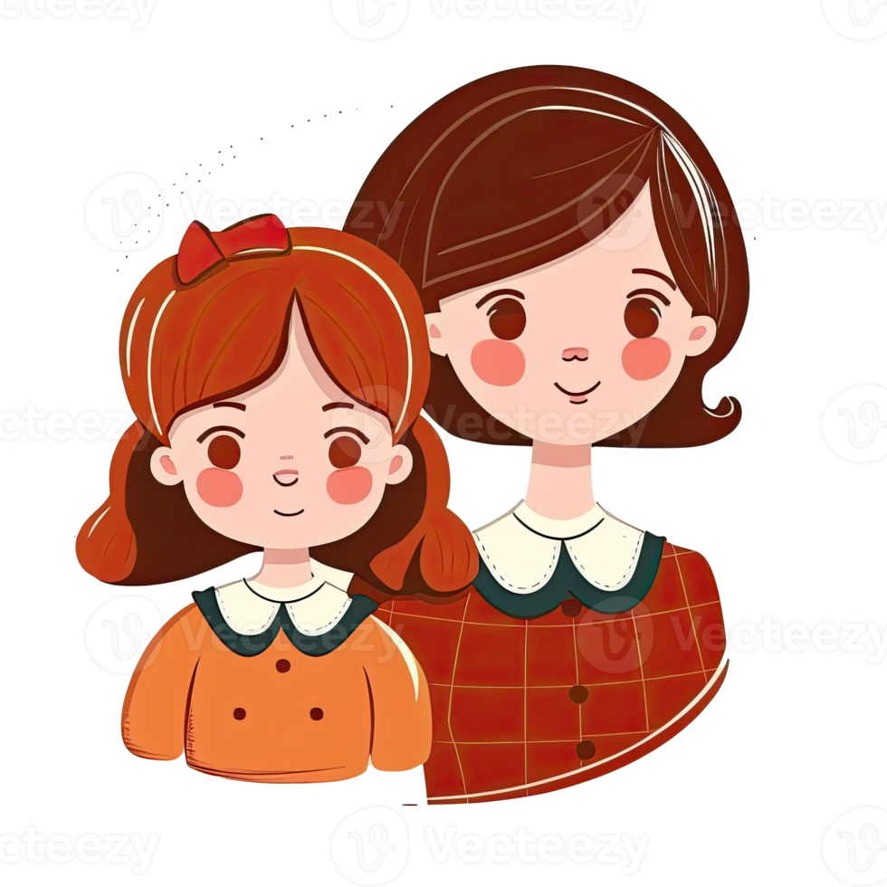 Mother and Daughter Cartoon png