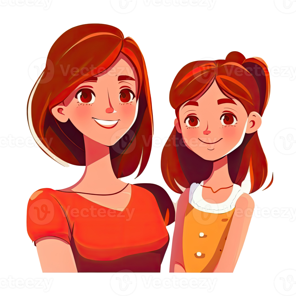 madre y hija dibujos animados png