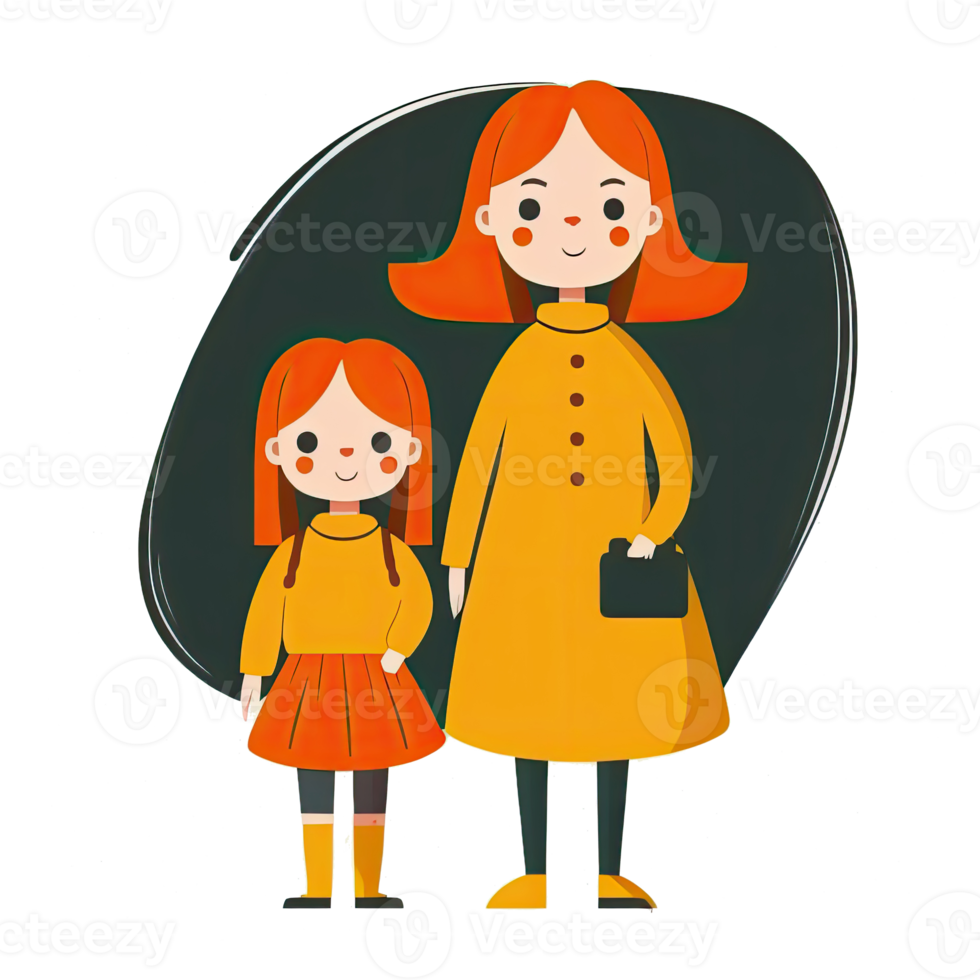 Mother and Daughter Cartoon png