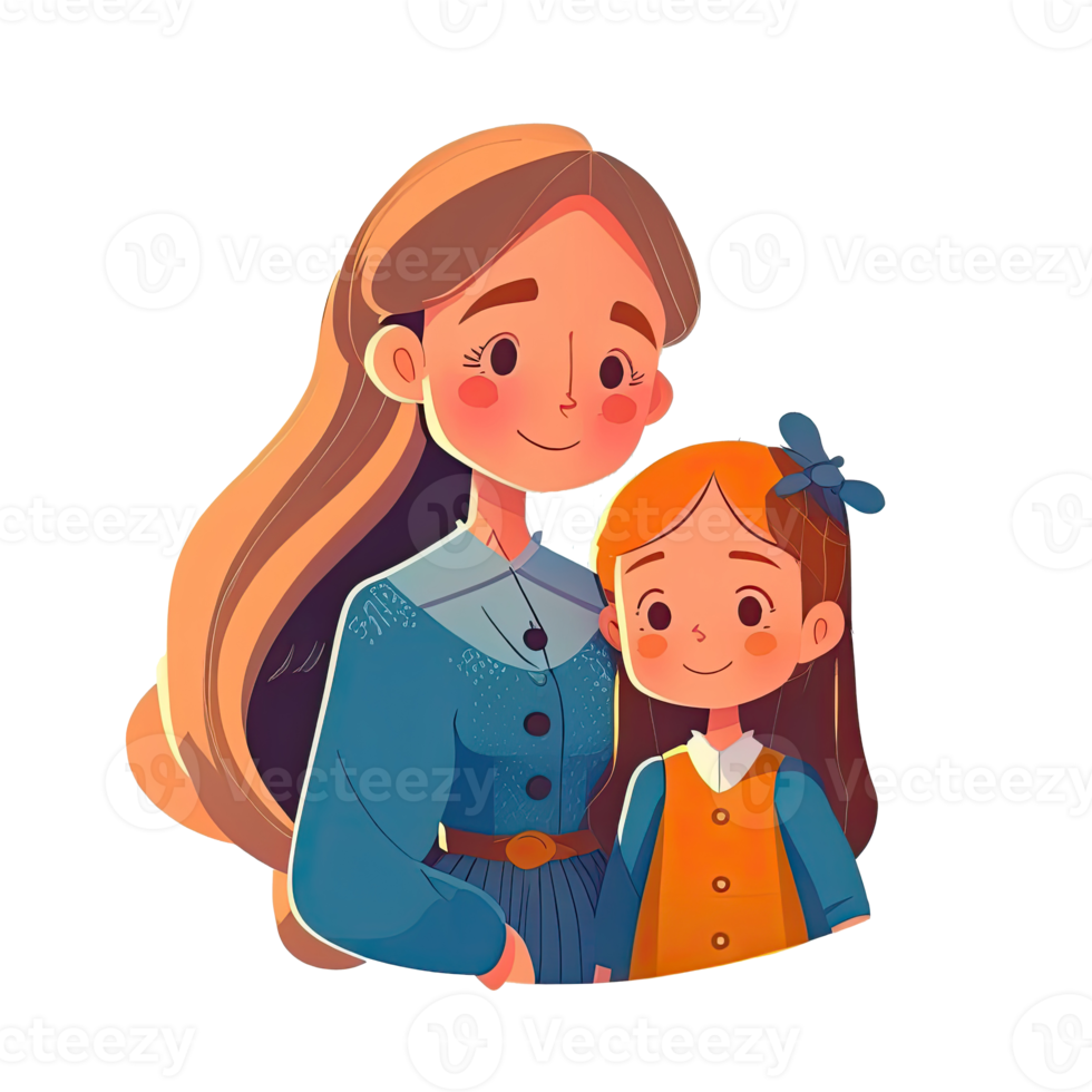 Mother and Daughter Cartoon png