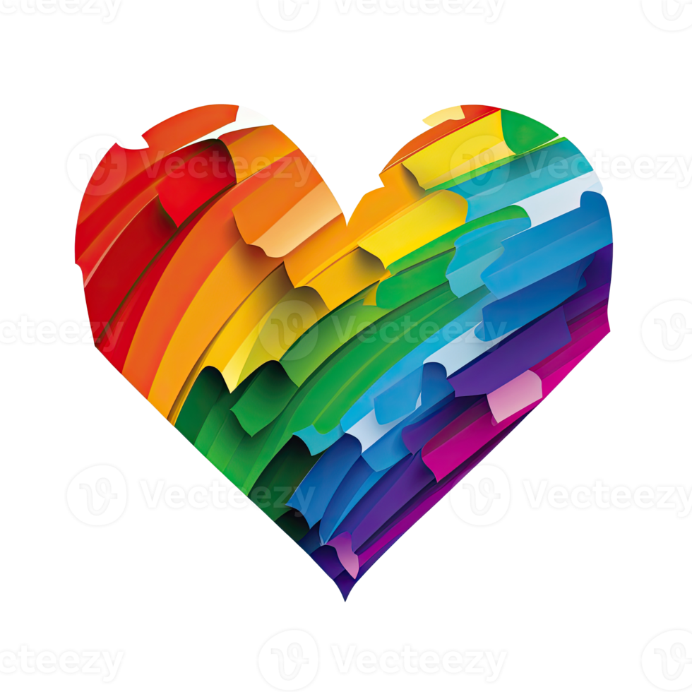 Colored pride heart shape. png