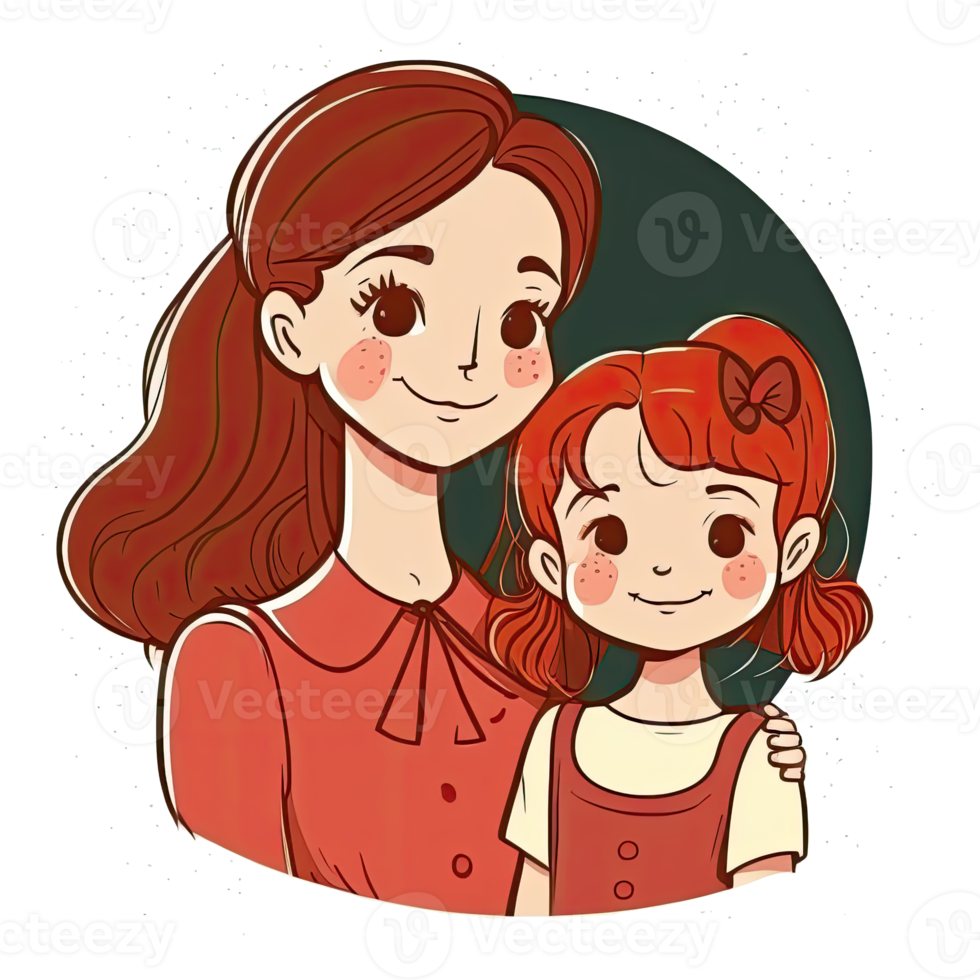 madre e figlia cartone animato png