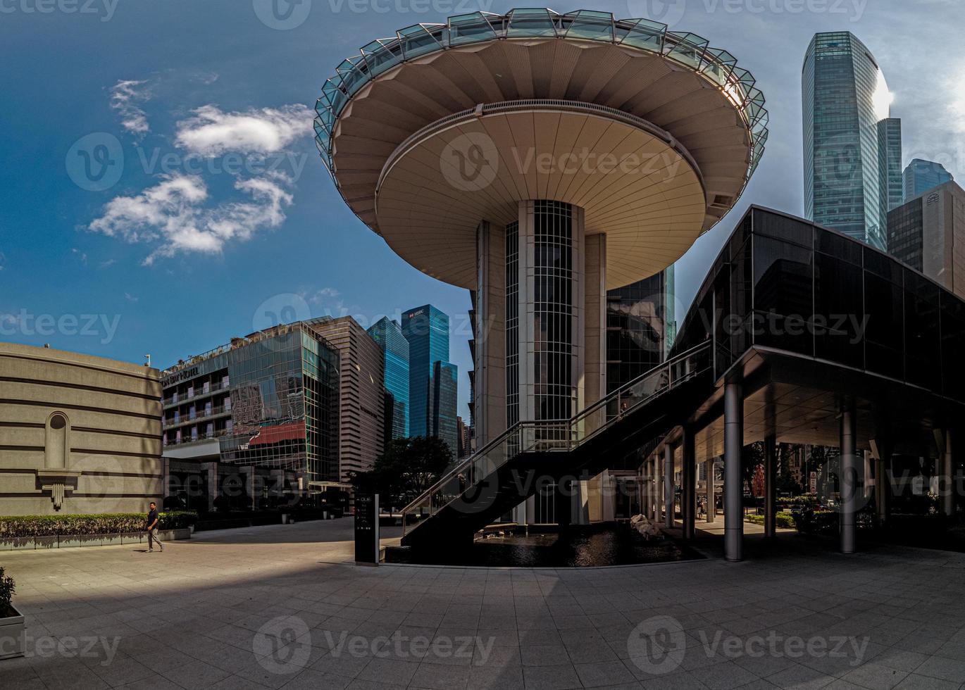 Panoramic view over the skyline of OUE Bayfront in Singapore photo