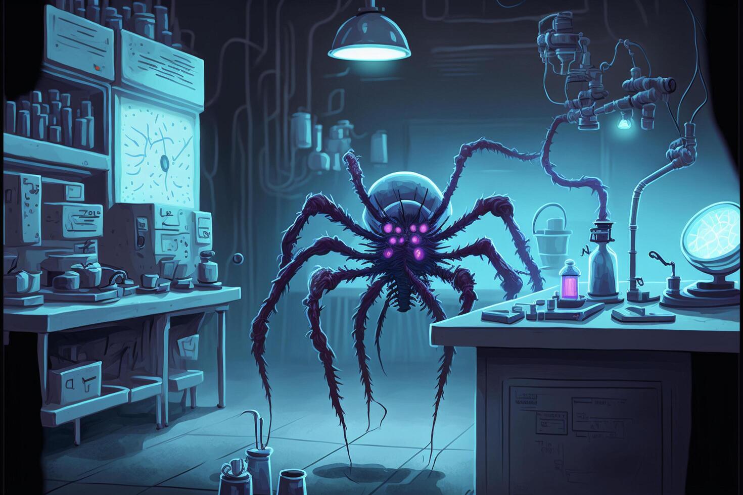 large spider sitting on top of a counter. . photo