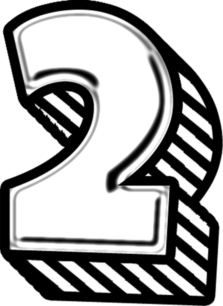 3D Doodle Font Letter 2 png