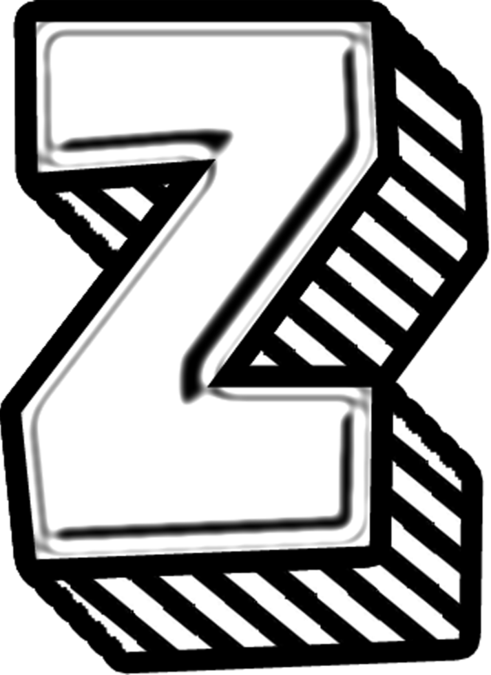 3D Doodle Font Letter Z png