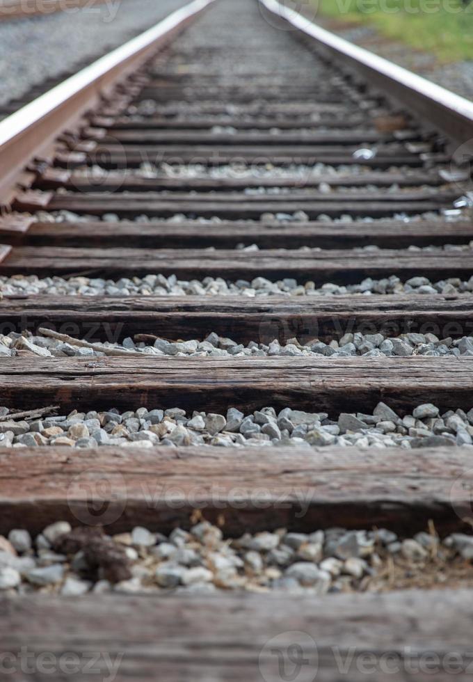 Rail Road tracks into the horizon photo