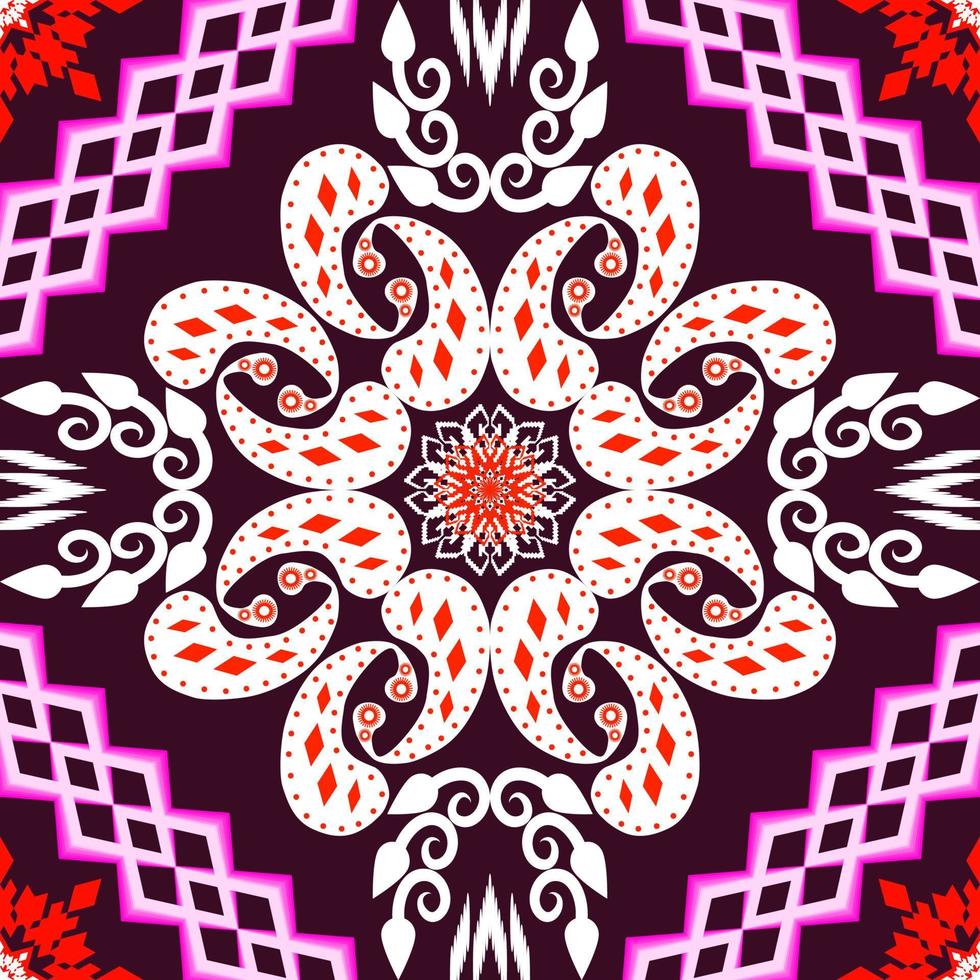 patrón de arte tradicional oriental étnico geométrico. estilo de bordado tribal de figura. diseño para antecedentes étnicos, papel tapiz, ropa, envoltura, tela, elemento, sarong, ilustración vectorial vector