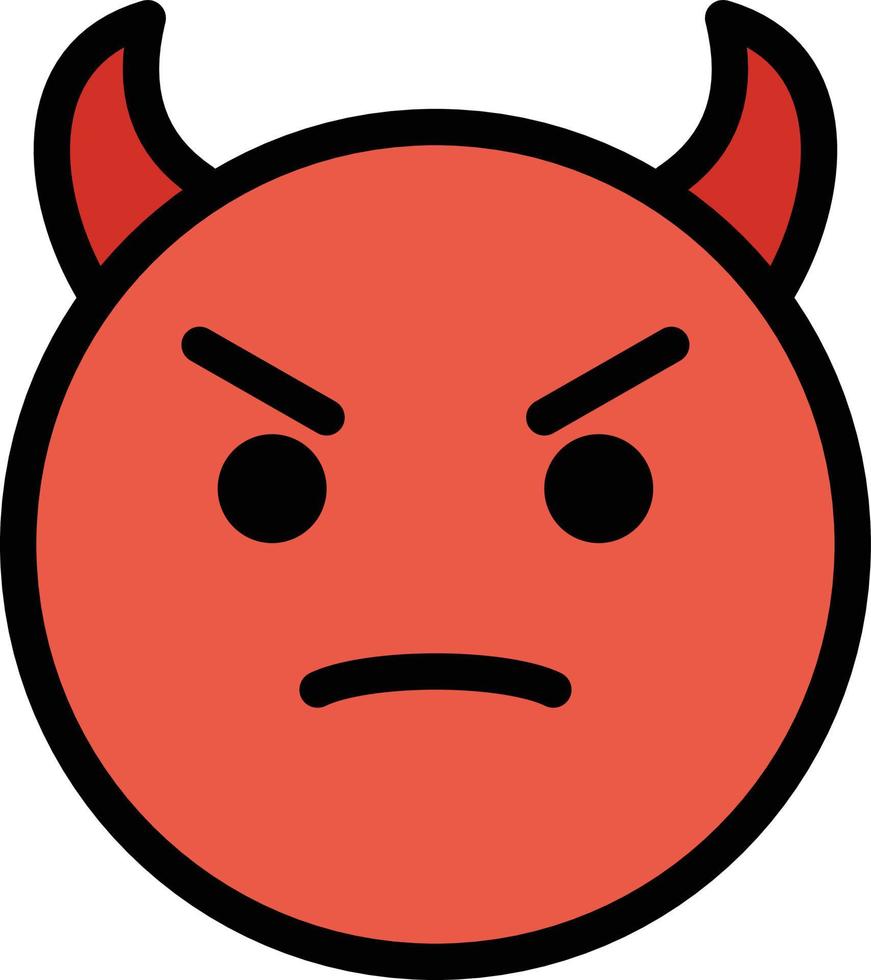 angry face with horns Illustration Vector