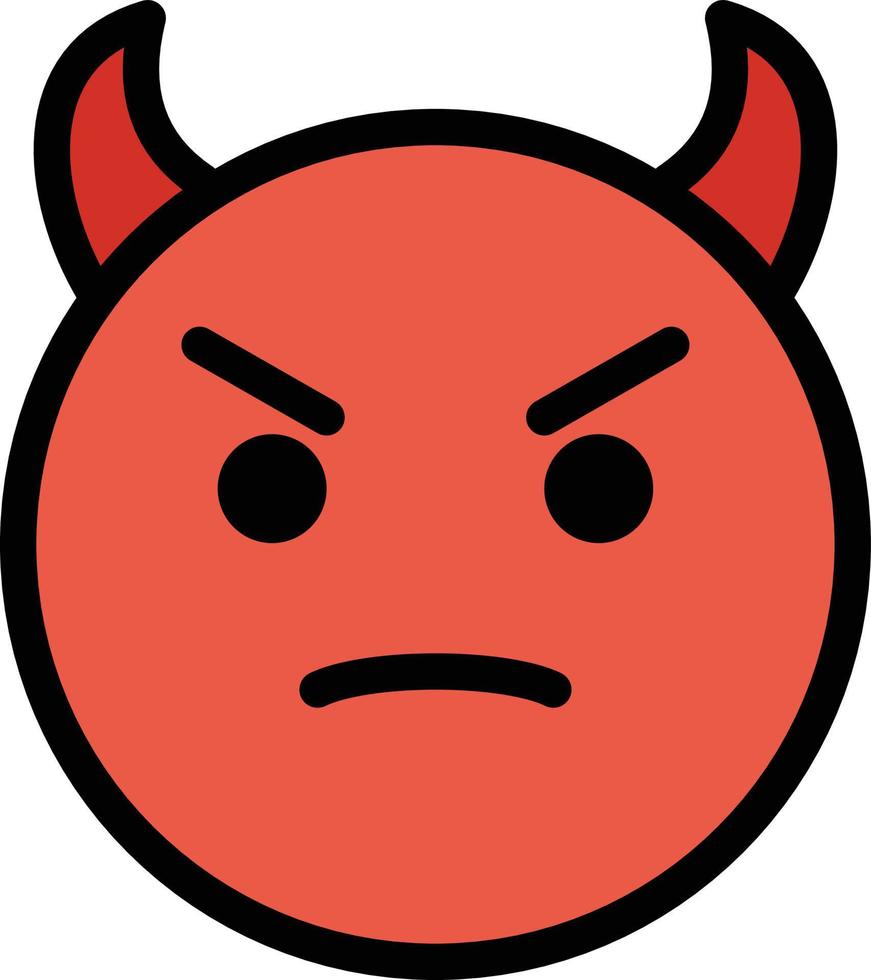 angry face with horns Illustration Vector
